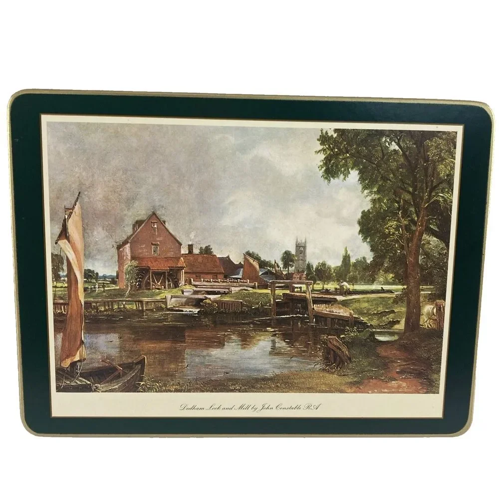 Vintage Clover Leaf Cork Back‎ Table Mats Set of 6 Landscapes by John Constable